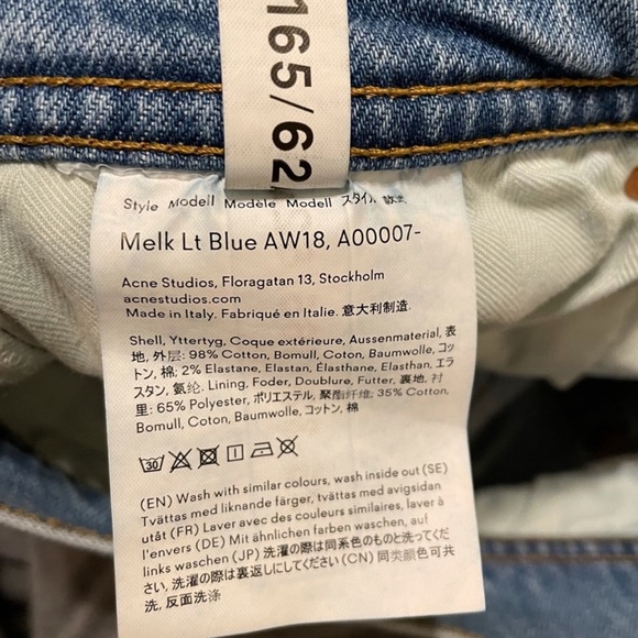 Acne Studios Melk Denim in Light Blue Size 25 - Picture 9 of 9
